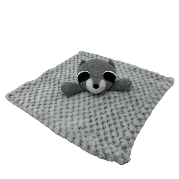 Gray Raccoon Security Blanket Lovey Waffle Weave INF Inc. #130369 - Picture 7 of 10